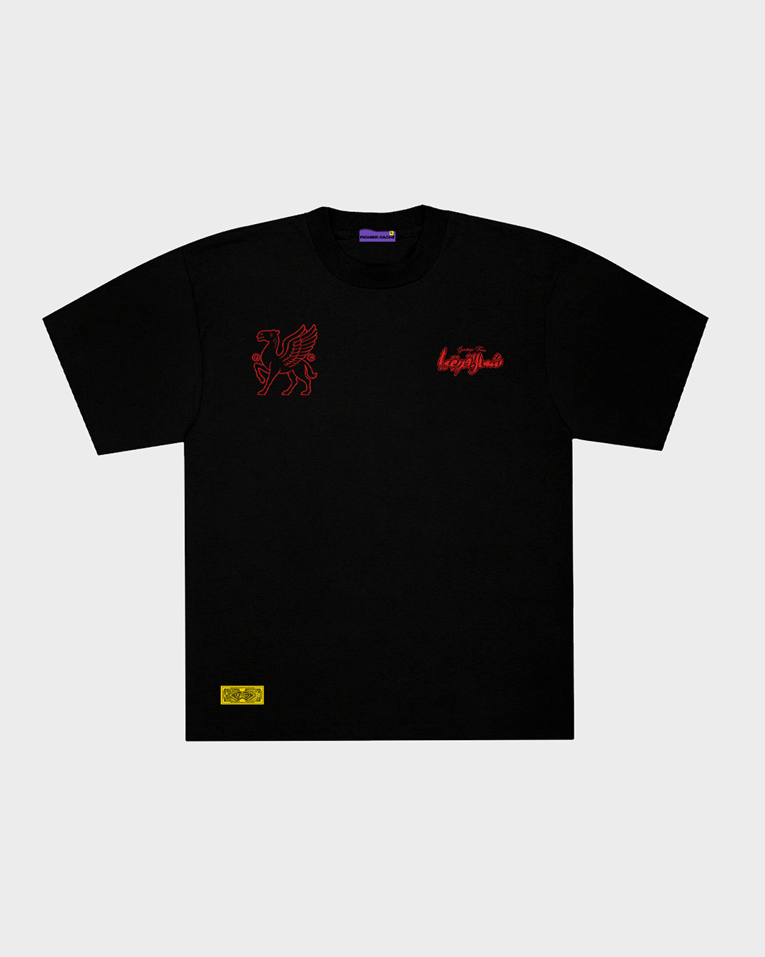 NORTH AFRICA EMBLEM T-SHIRT - BLACK/FLAME RED