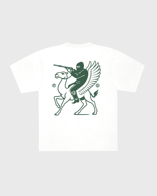 NORTH AFRICA EMBLEM T-SHIRT - WHITE/FOREST GREEN