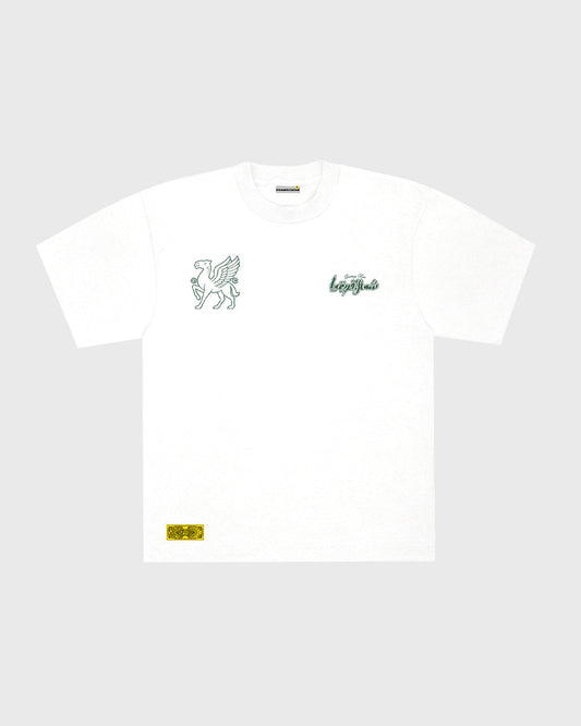 NORTH AFRICA EMBLEM T-SHIRT - WHITE/FOREST GREEN