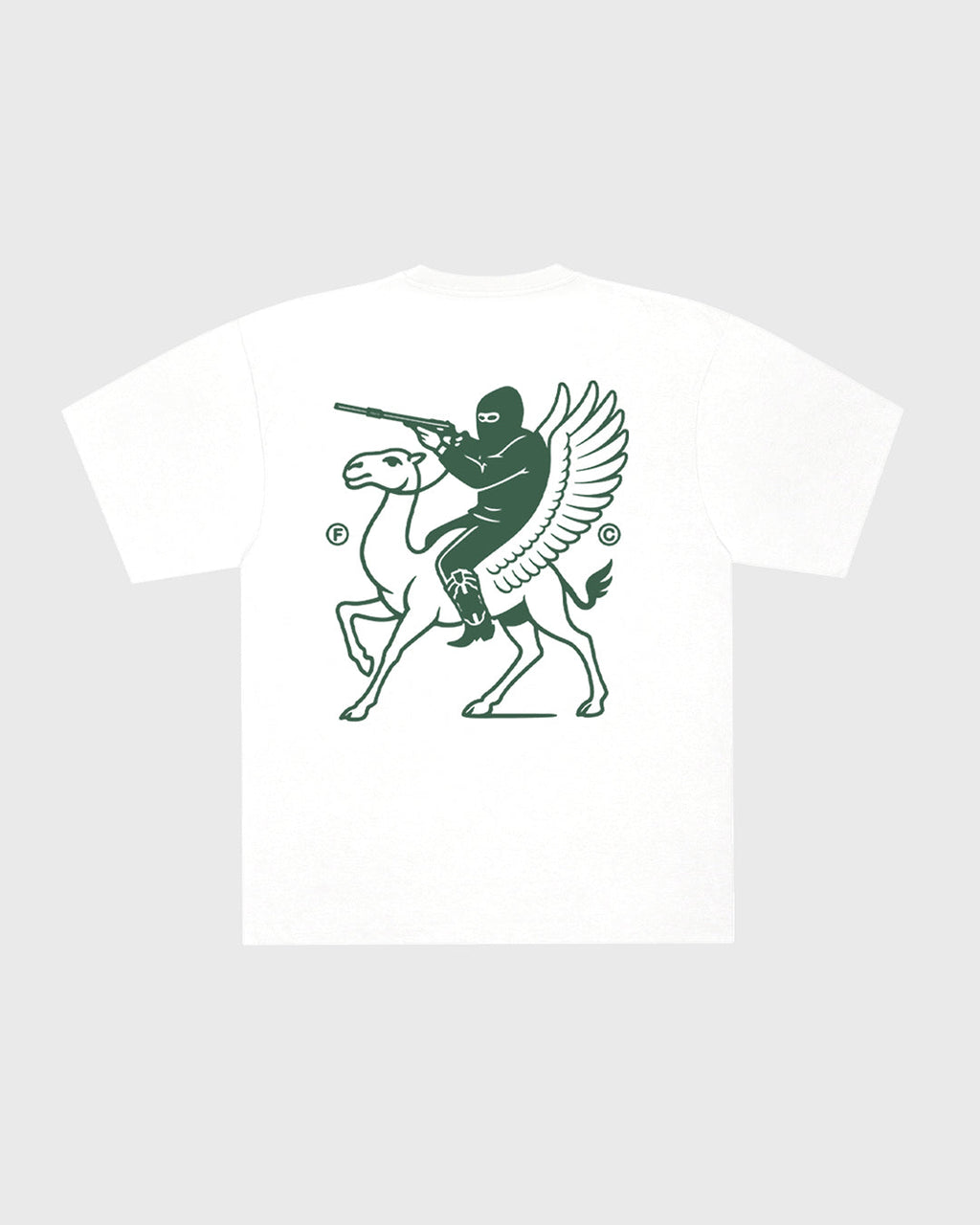 NORTH AFRICA EMBLEM T-SHIRT - WHITE/FOREST GREEN
